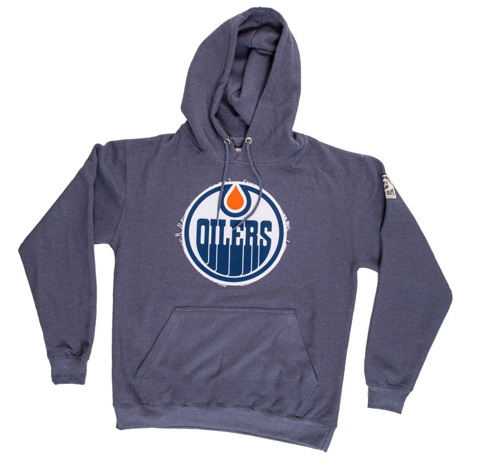 NHL Edmonton Oilers Unisex Waffle  Hoodie with frayed Logo Crest