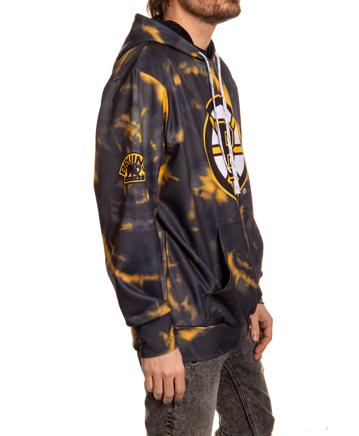 Official NHL licensed Boston Bruins Sublimation Tie Dye Hoodie