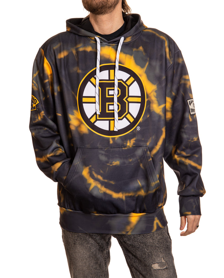 Official NHL licensed Boston Bruins Sublimation Tie Dye Hoodie