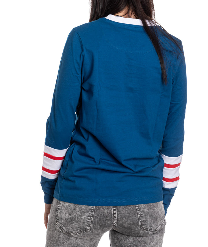 Washington Capitals Women's V-Neck Varsity Long Sleeve Shirt
