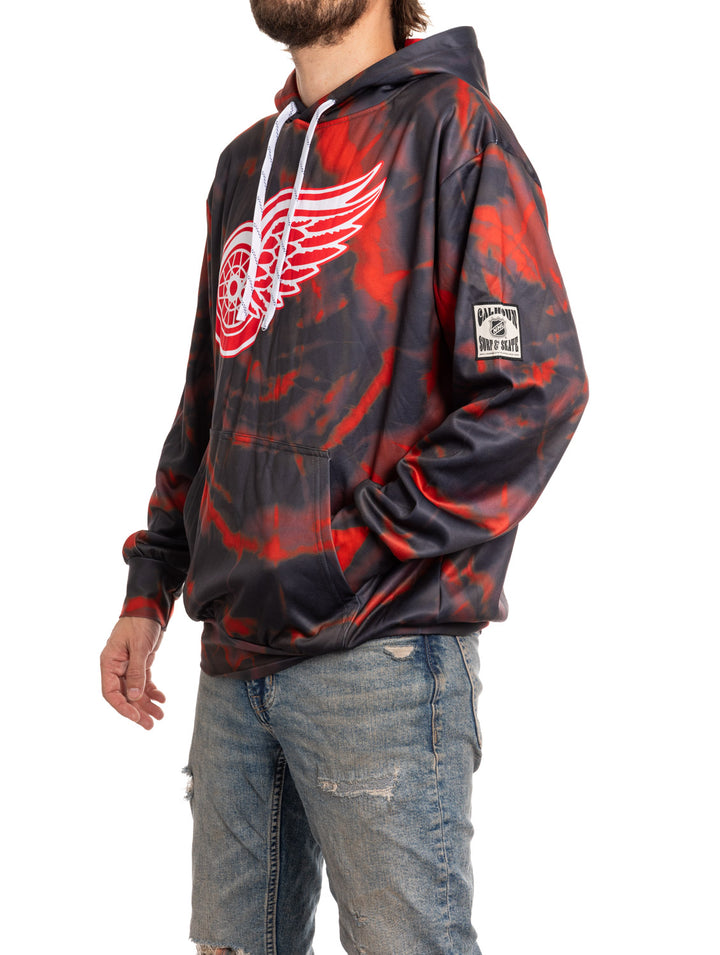 Official NHL licensed Detroit Red Wings Tie Dye Sublimation Hoodie