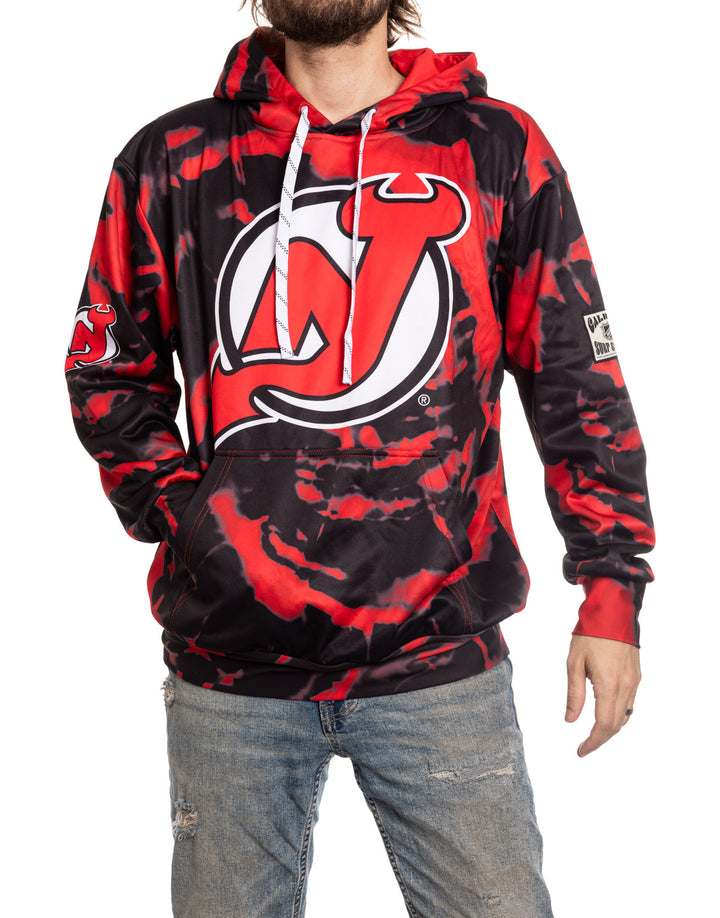 Official NHL licensed New Jersey Devils Tie Dye Sublimation Hoodie