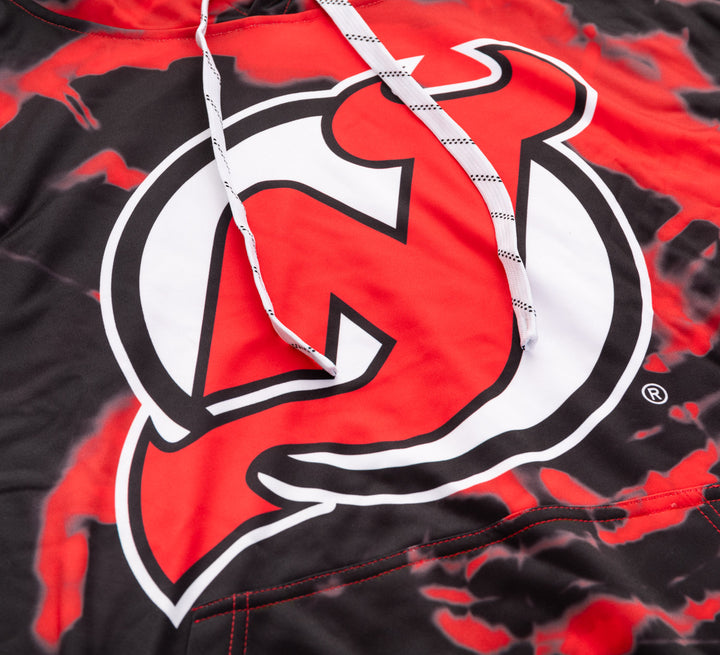 Official NHL licensed New Jersey Devils Tie Dye Sublimation Hoodie