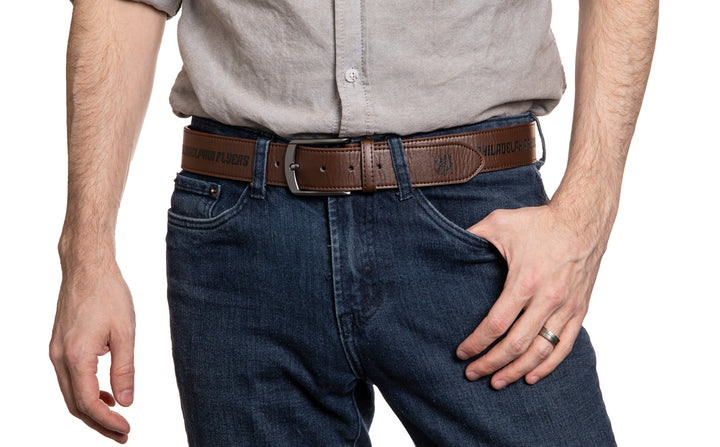 Official NHL Licensed Philadelphia Flyers faux leather belt