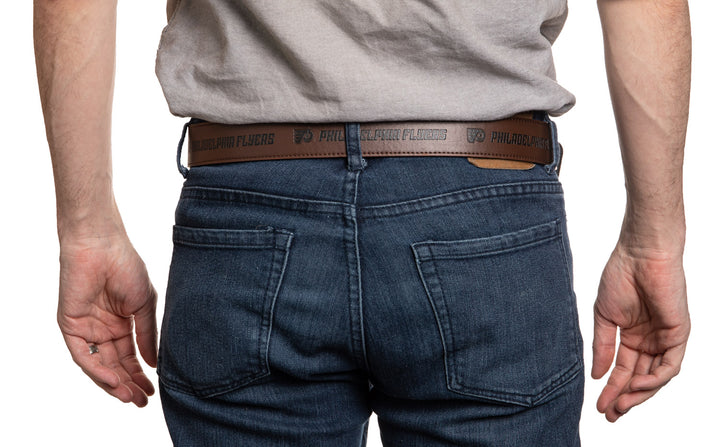 Official NHL Licensed Philadelphia Flyers faux leather belt