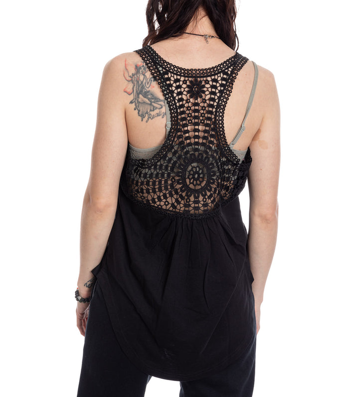 Vegas Golden Knights Ladies "Distressed" Lace Flowy Tank Top