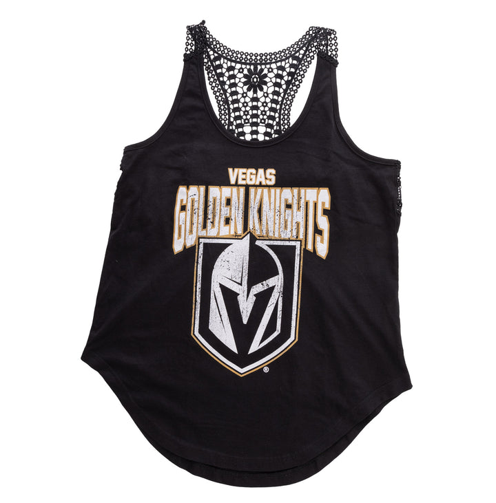 Vegas Golden Knights Ladies "Distressed" Lace Flowy Tank Top