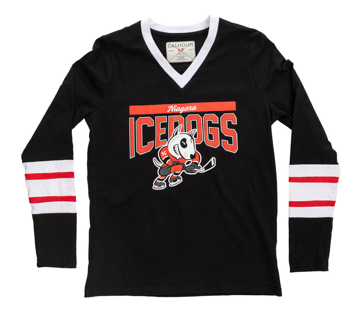 Ladies Niagara IceDogs Varsity V-Neck Long-sleeved Shirt