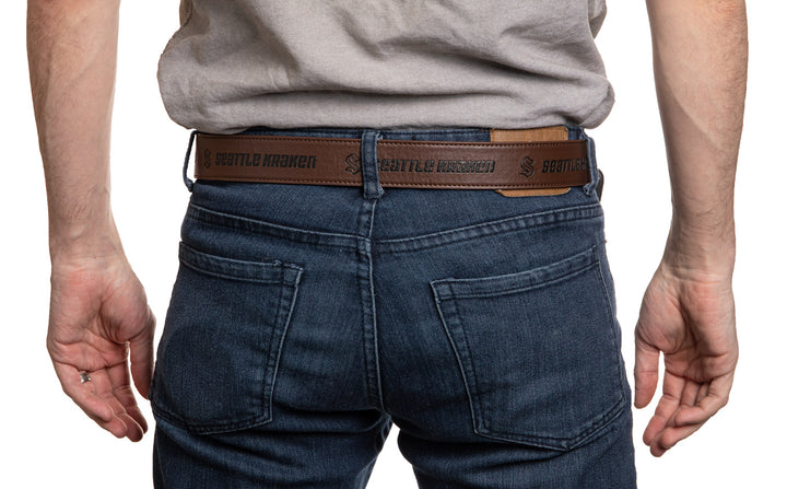 Official NHL Licensed Seattle Kraken faux leather belt