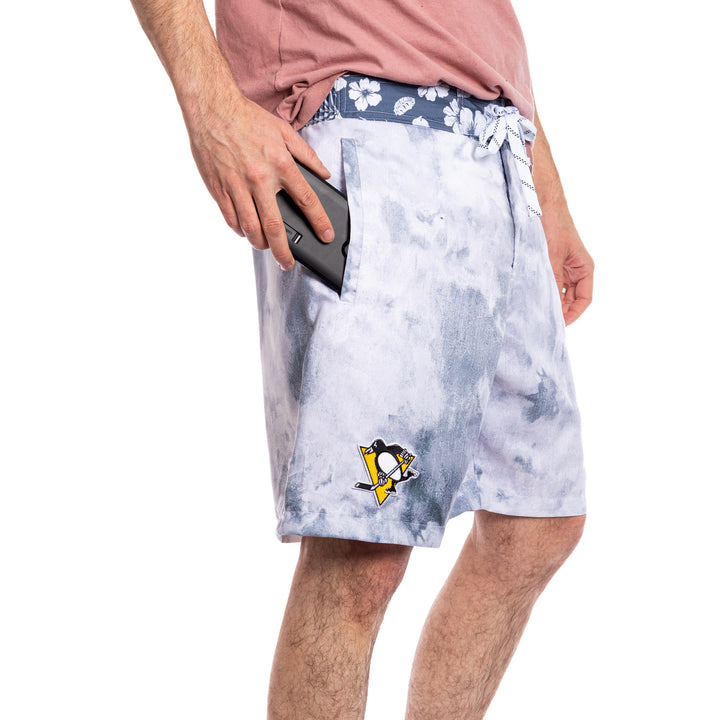 Pittsburgh Penguins Grey Watercolour Boardshorts for Men