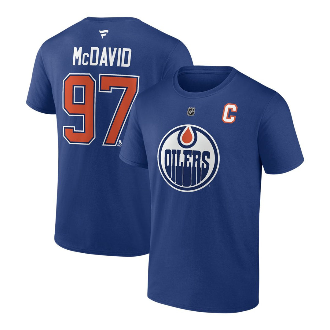 Officially Licensed NHL Edmonton Oilers Number 97 McDavid logo T-shirt