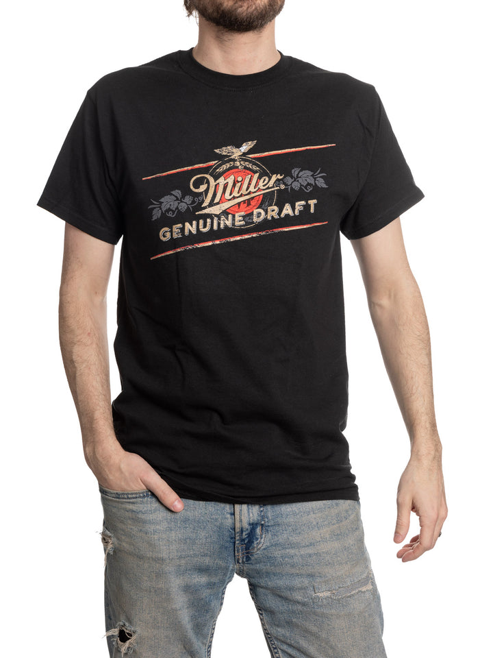 Miller Genuine Draft Classic Logo Black T-Shirt