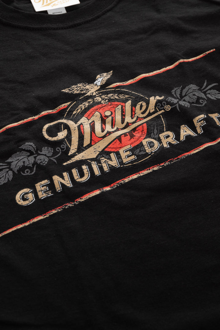 Miller Genuine Draft Classic Logo Black T-Shirt