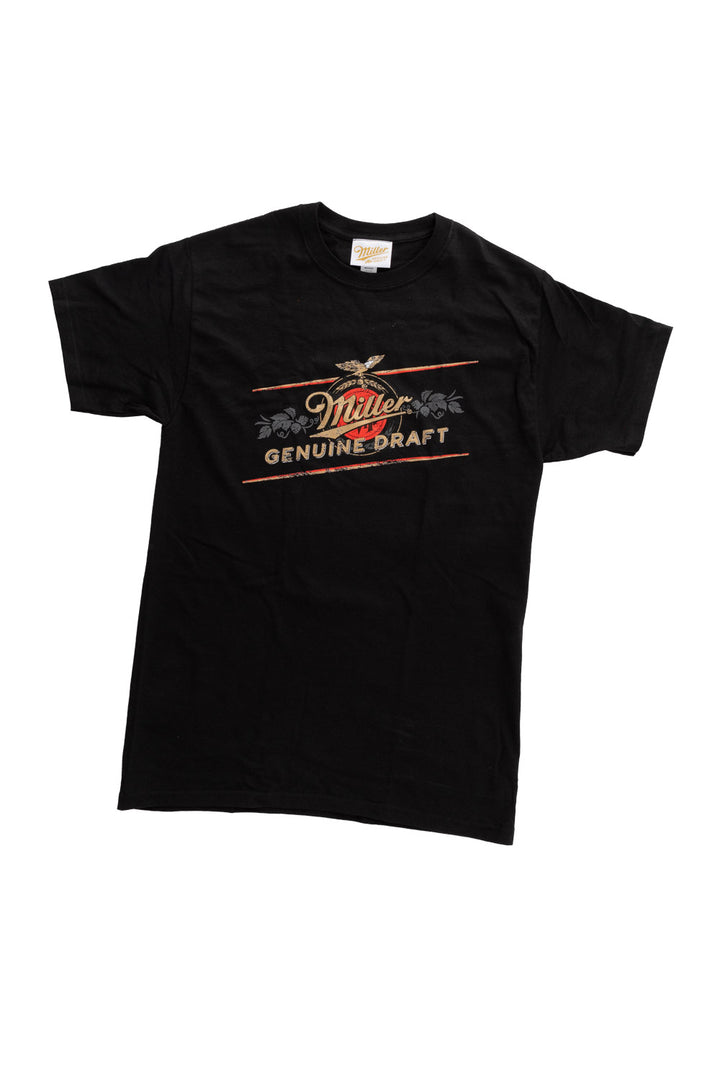 Miller Genuine Draft Classic Logo Black T-Shirt