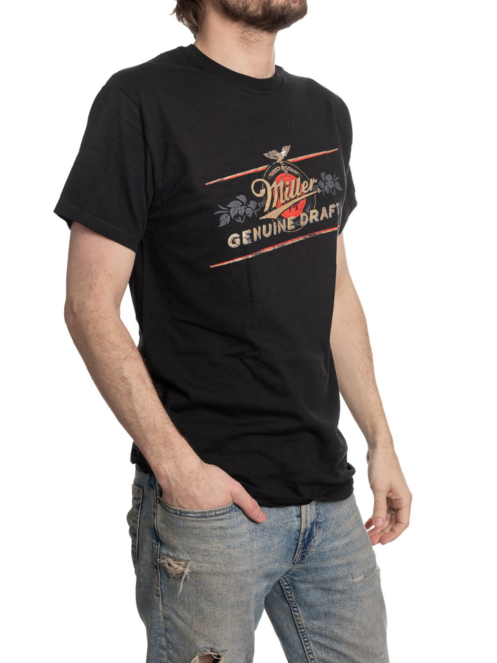 Miller Genuine Draft Classic Logo Black T-Shirt
