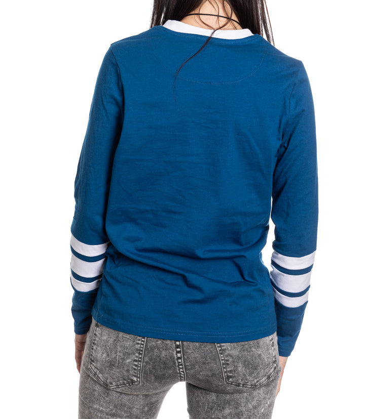 Edmonton Oilers Women's V-Neck Varsity Long Sleeve Shirt