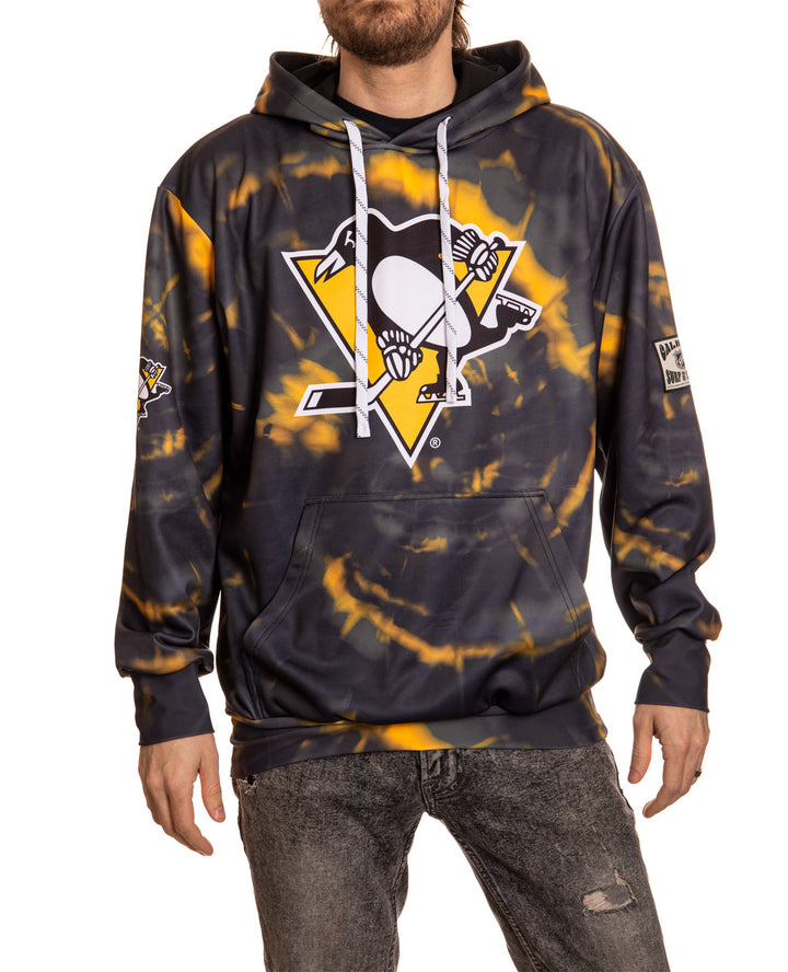 Official NHL Licensed Pittsburgh Penguins Tie Dye Sublimation Hoodie