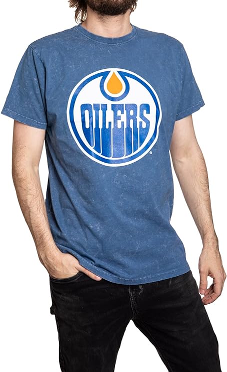Officially Licensed NHL Edmonton Oilers Vintage Washed T-shirt