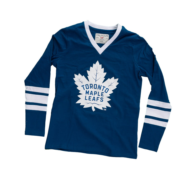 Toronto Maple Leafs Women's V-Neck Varsity Long Sleeve Shirt