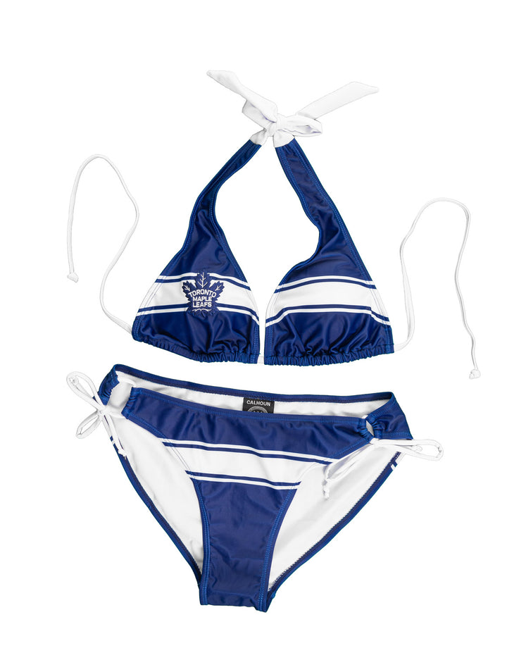 Toronto Maple Leafs Striped Halter Top Bikini