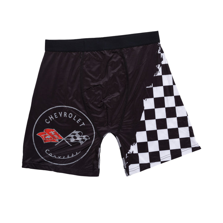 Licensed GM Corvette Checkered Print Boxer Briefs