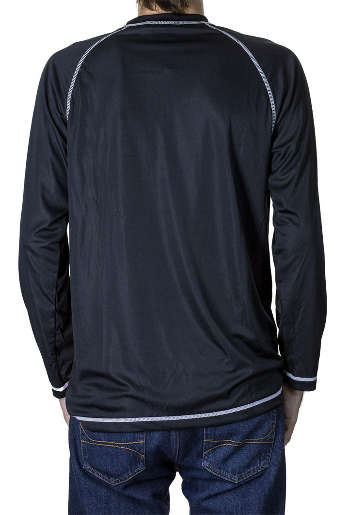 Minnesota Wild Jersey Style Rashguard Back View, All Black.