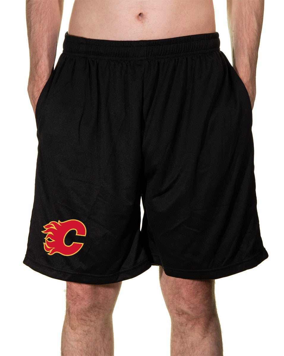 NHL Mens Air Mesh Shorts- Calgary Flames