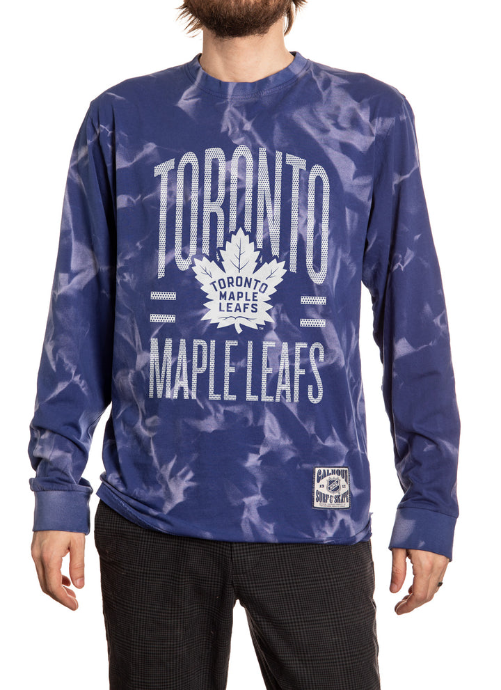 Toronto Maple Leafs Crystal Tie Dye Long Sleeve Shirt - Blue Edition