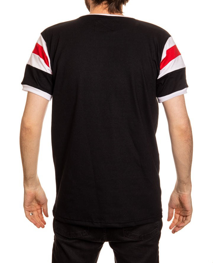 Chicago Blackhawks Shoulder Stripe Varsity Inset T-Shirt