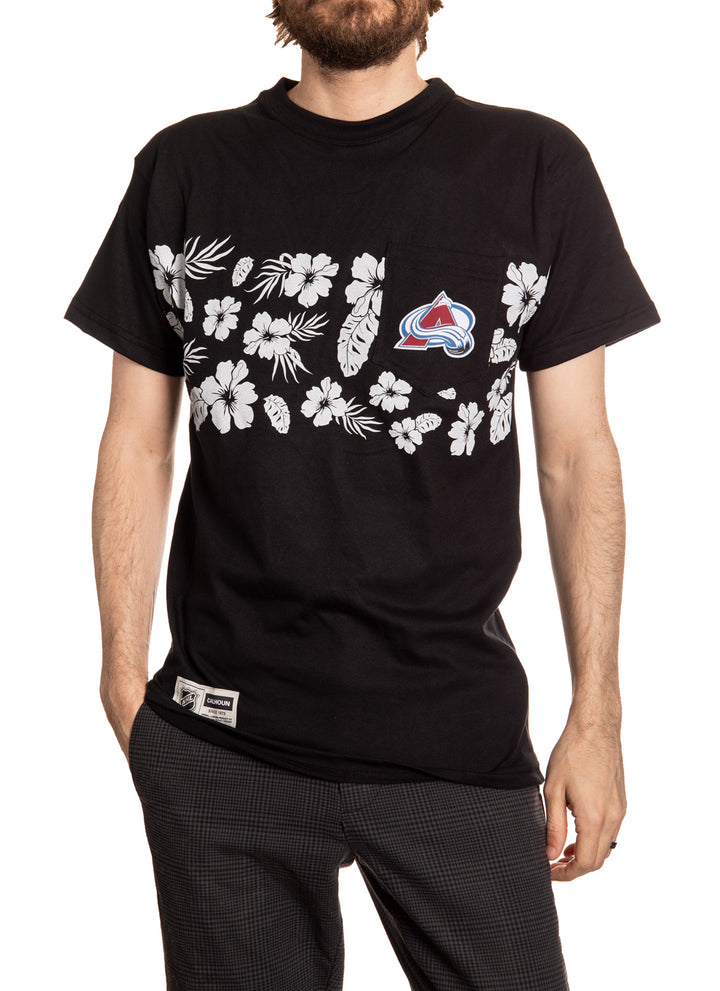 Colorado Avalanche Hibiscus Print Pocket T-Shirt