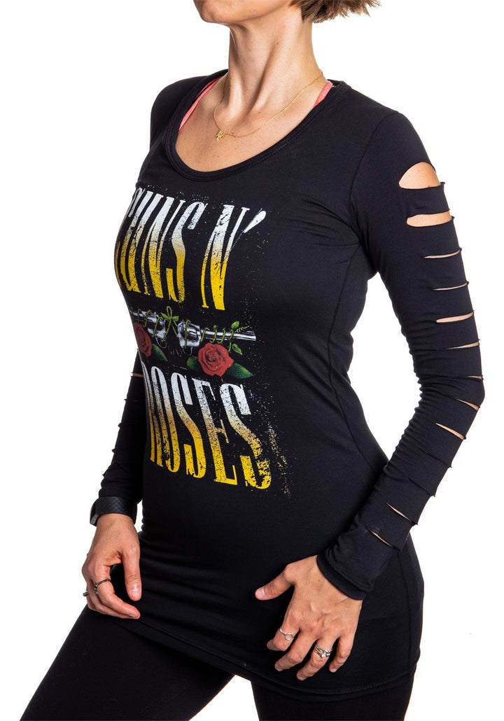 Guns N' Roses Laser Cut Long Sleeve Shirt for Women