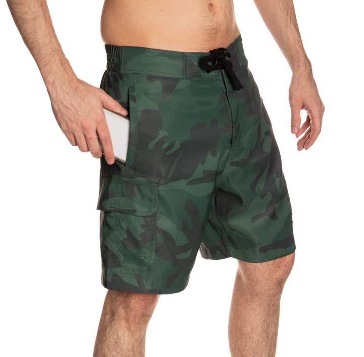 San Jose Sharks Green Camo Boardshorts Side View