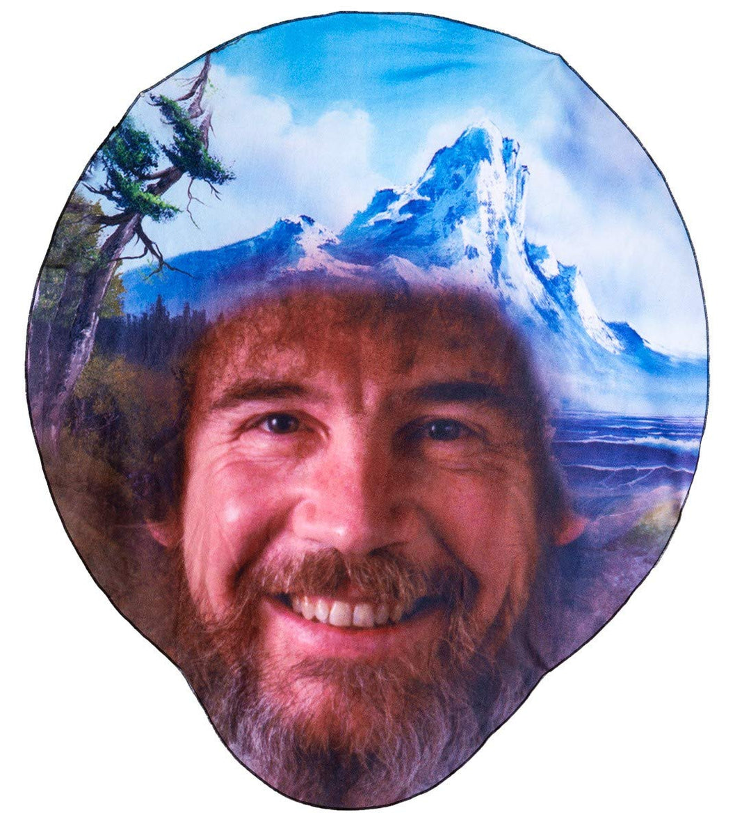 Realistic Bob Ross Mountain by the Sea Lightweight Throw Blanket. 