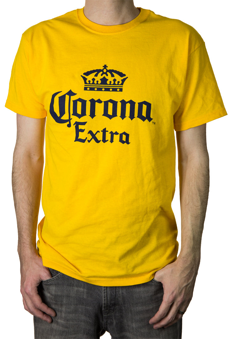 Mens Corona Extra Men's Crown Logo T-Shirt- Gold