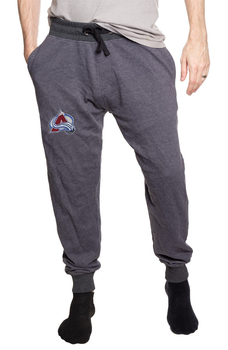 Colorado Avalanche French Terry Joggers Front View.