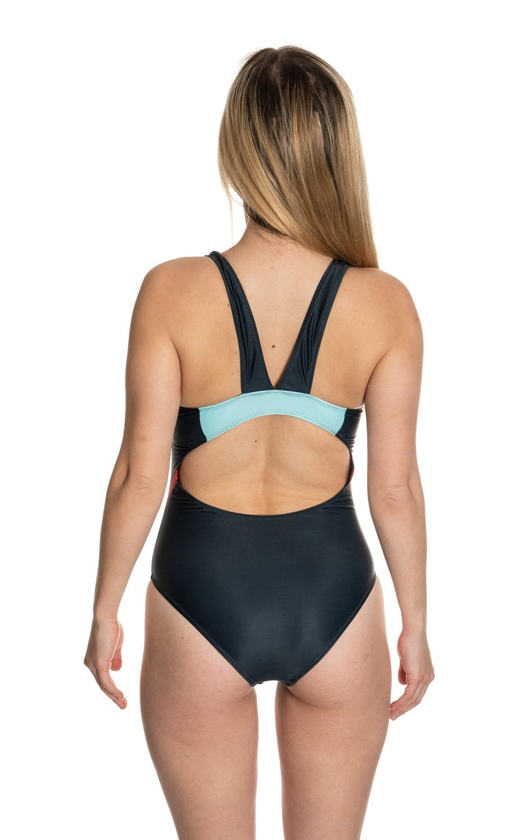 Seattle Kraken Sporty One Piece Swim Suit Back View