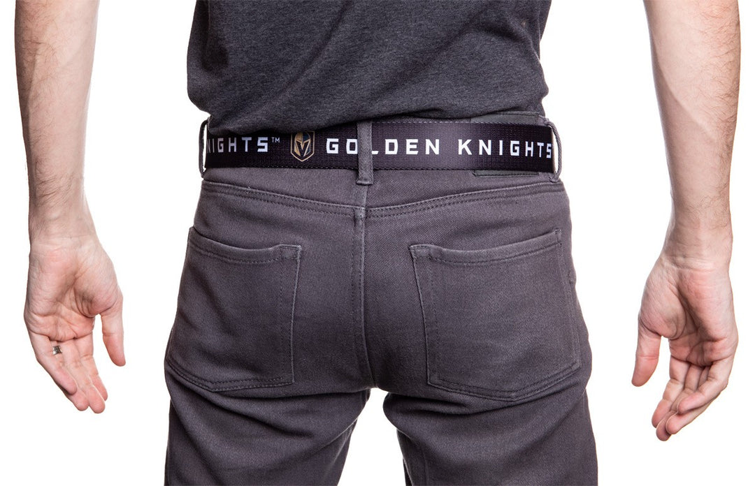 Vegas Golden Knights Adjustable Woven Belt Back View