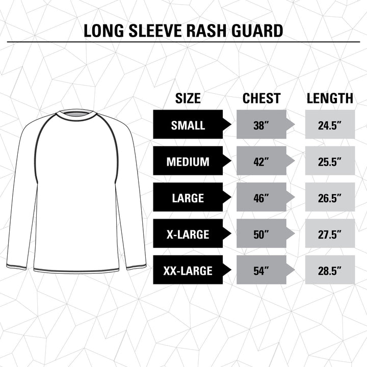 Corona Extra Summer Island Long Sleeve Rashguard Size Guide.