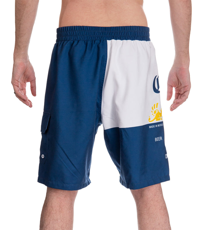 Mens Corona Bottle Label Boardshort - Back View