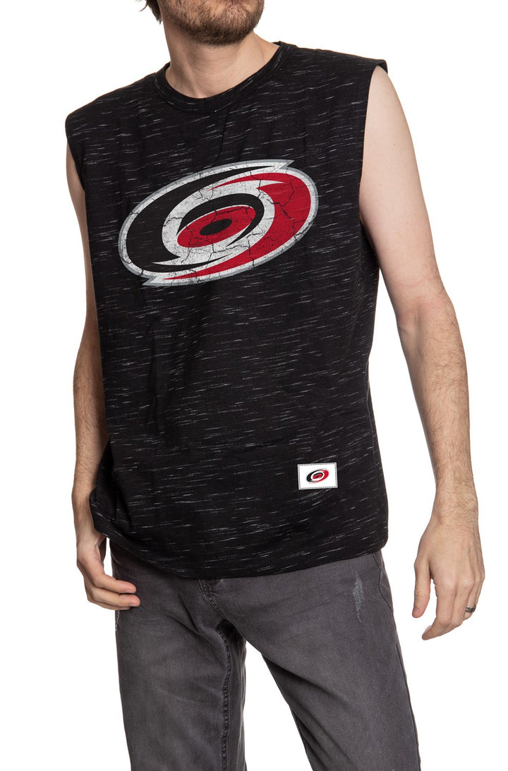 Carolina Hurricanes Space Dyed Crew Neck Sleeveless Shirt Front View