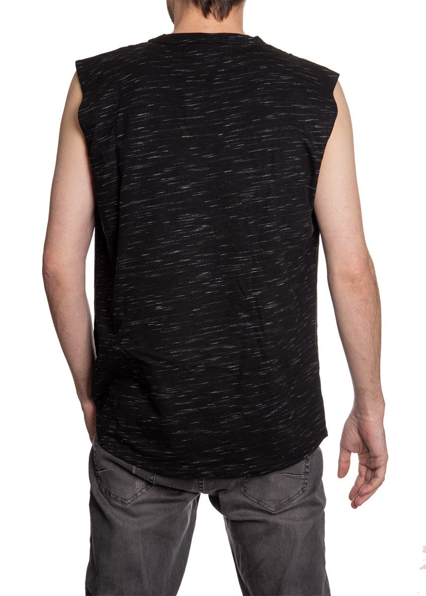 Men's Team Logo Crew Neck Space Dyed Cotton Sleeveless T-Shirt- Los Angeles Kings Full Length Back Photo NO Logo