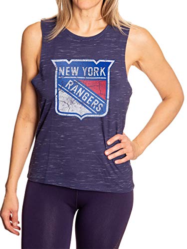New York Rangers Distressed Logo Sleeveless Shirt for Women
