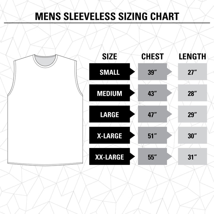 Vegas Golden Knights Sleeveless Size Guide.