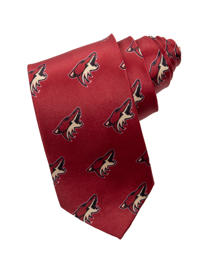 NHL Men's All Over Team Logo Neck Tie- Arizona Coyotes