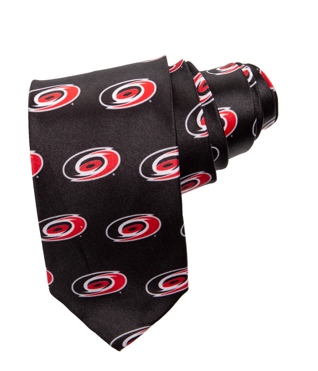 NHL Men's All Over Team Logo Neck Tie- Carolina Hurricanes