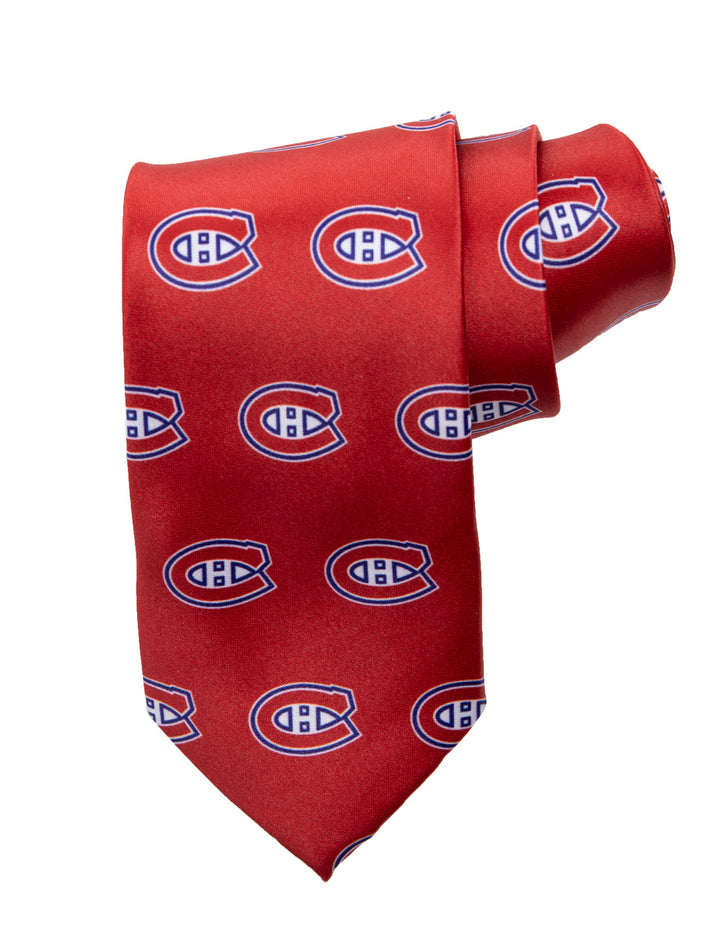 NHL Men's All Over Team Logo Neck Tie- Montreal Canadiens