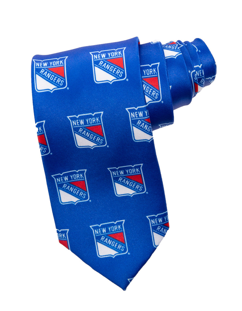 NHL Men's All Over Team Logo Neck Tie- New York Rangers