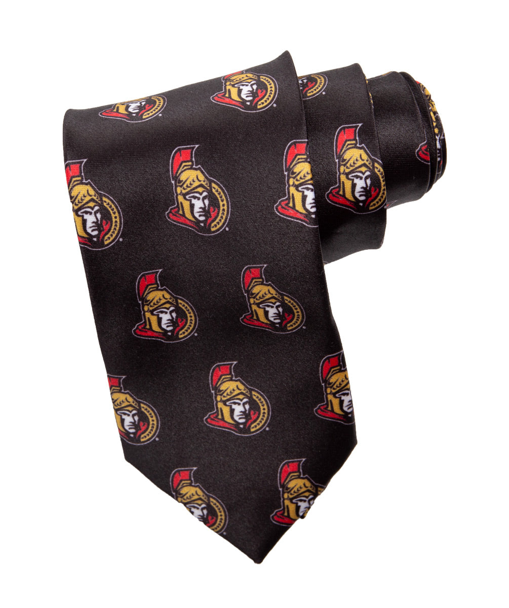 NHL Men's All Over Team Logo Neck Tie- Ottawa Senators