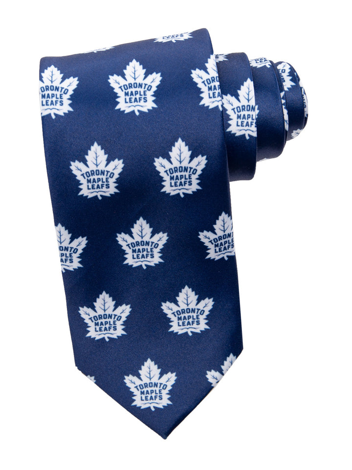 NHL Men's All Over Team Logo Neck Tie- Toronto Maple Leafs