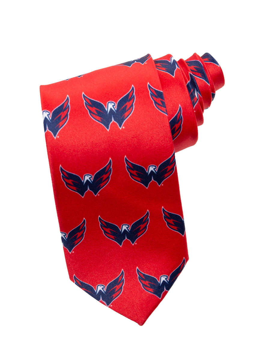 NHL Men's All Over Team Logo Neck Tie- Washington Capitals